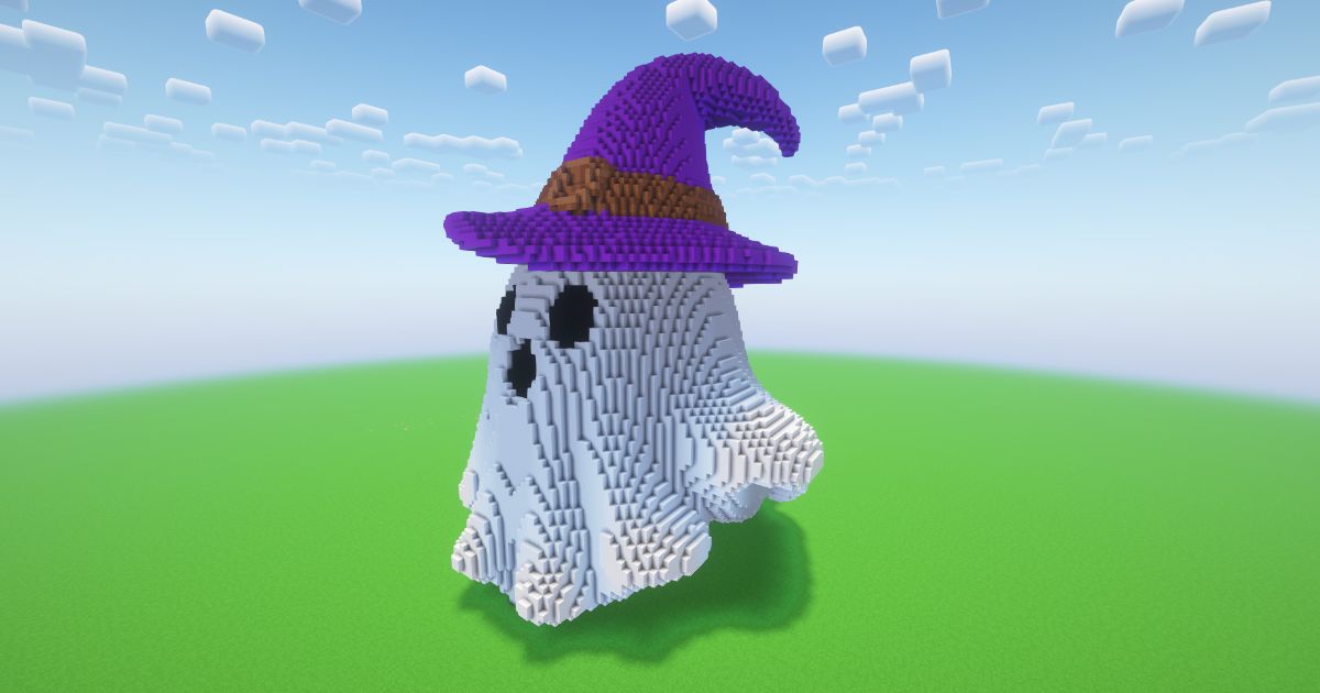 Minecraft Halloween Little Ghost Statue preview 1