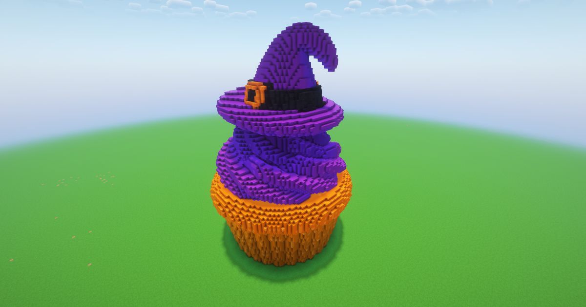 Minecraft Halloween Witch Cupcake Statue preview 1