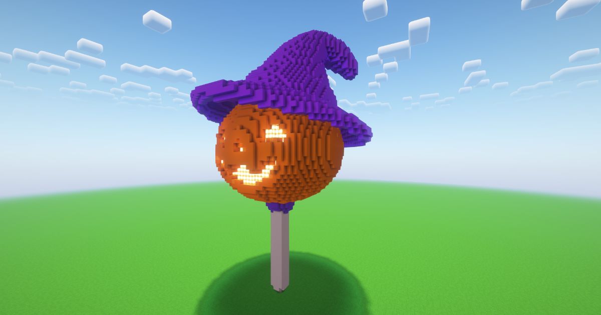 Minecraft Halloween Pumpkin Lollipop Statue preview 1
