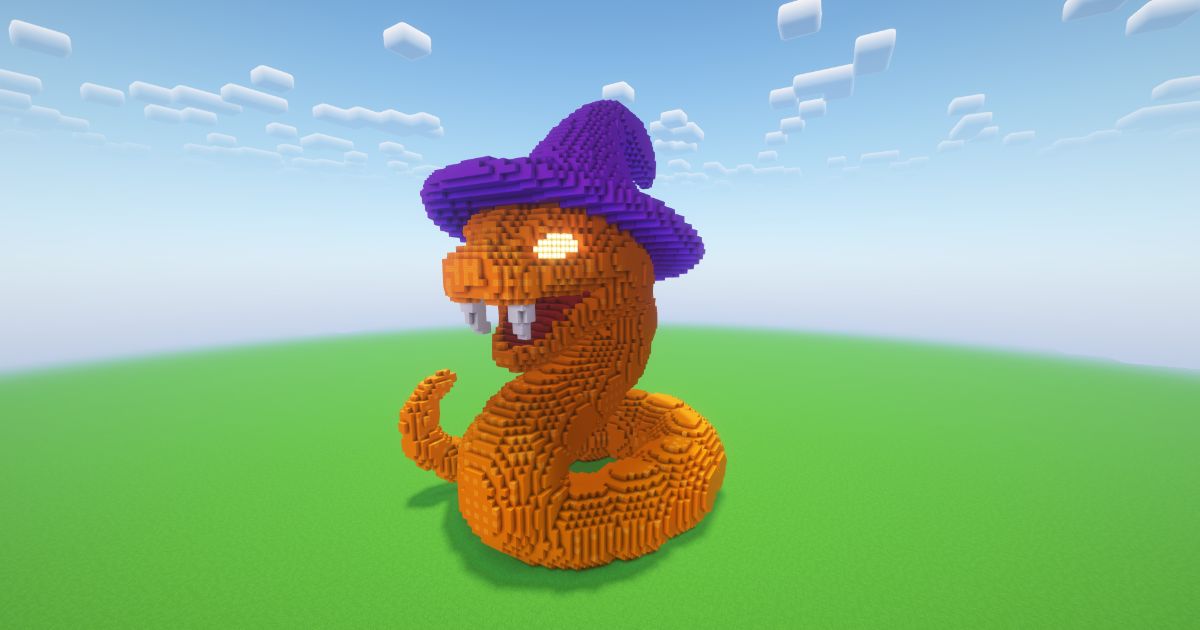 Minecraft Halloween Pumpkin Snake Statue preview 1