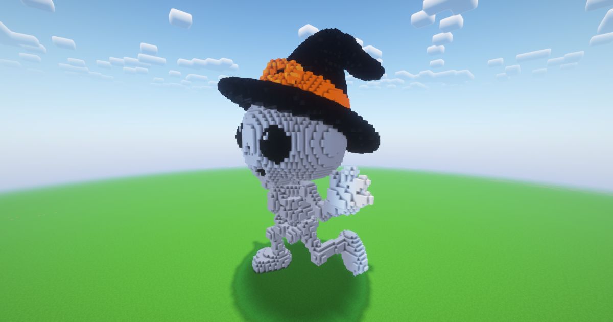 Minecraft Halloween Skeleton Statue preview 1