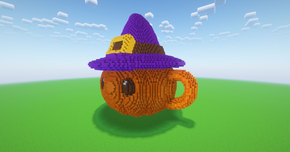 Minecraft Halloween Pumpkin Cup Statue preview 1