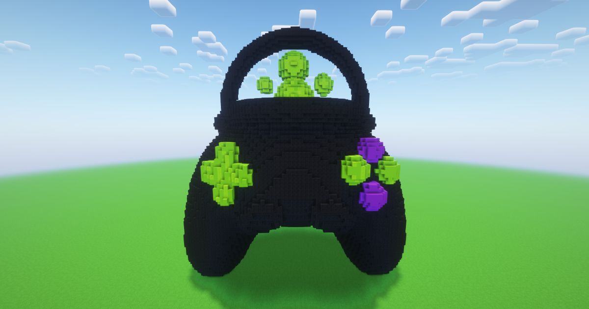 Minecraft Halloween Gamer Controller 2 Statue