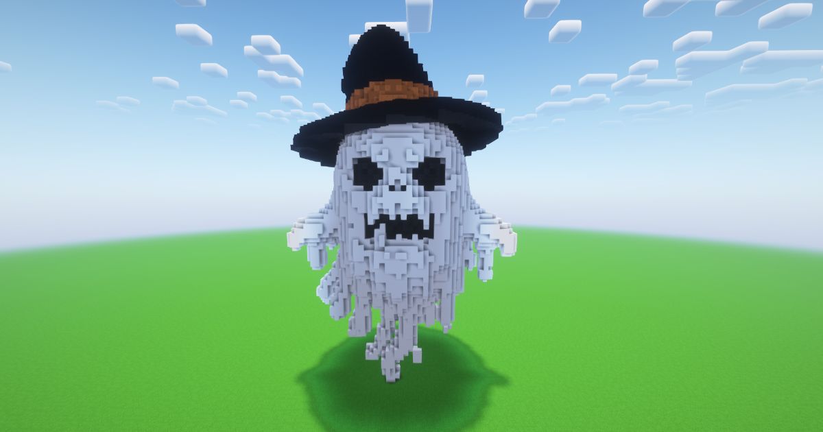 Minecraft Halloween Ghost Statue
