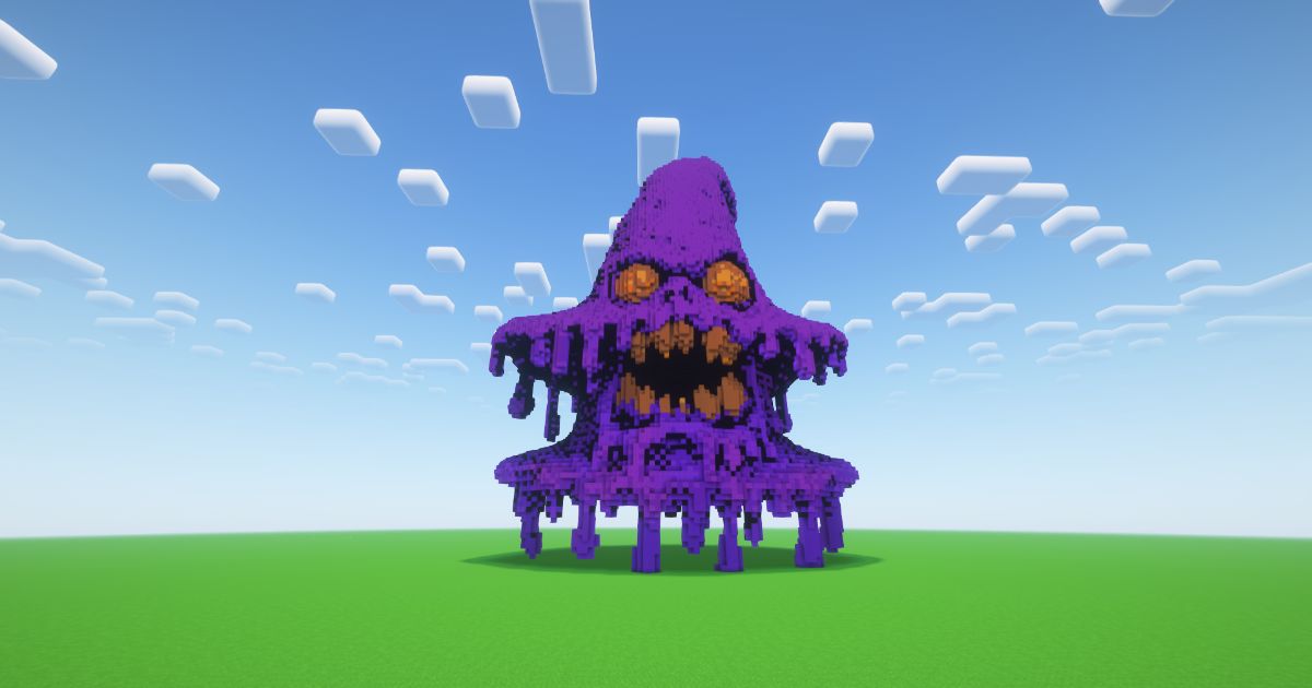 Minecraft Halloween Scary Witch Hat Statue preview 1