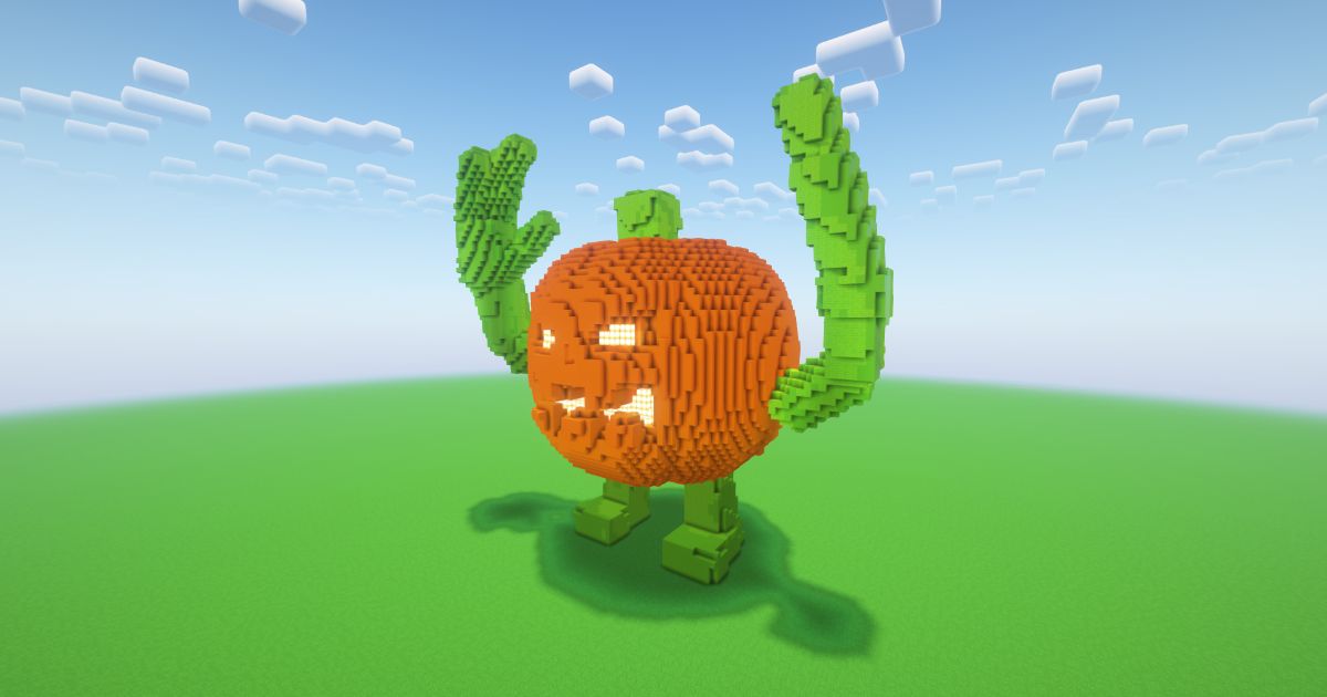 Minecraft Halloween Crazy Pumpkin Statue preview 1
