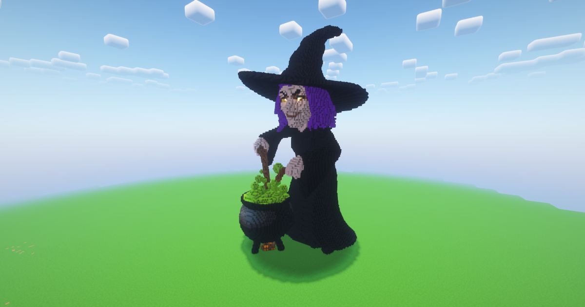 Minecraft Halloween Witch Statue preview 1