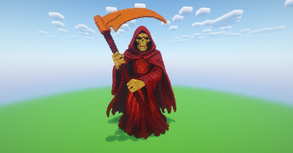 Minecraft Halloween Grim Reaper Statue