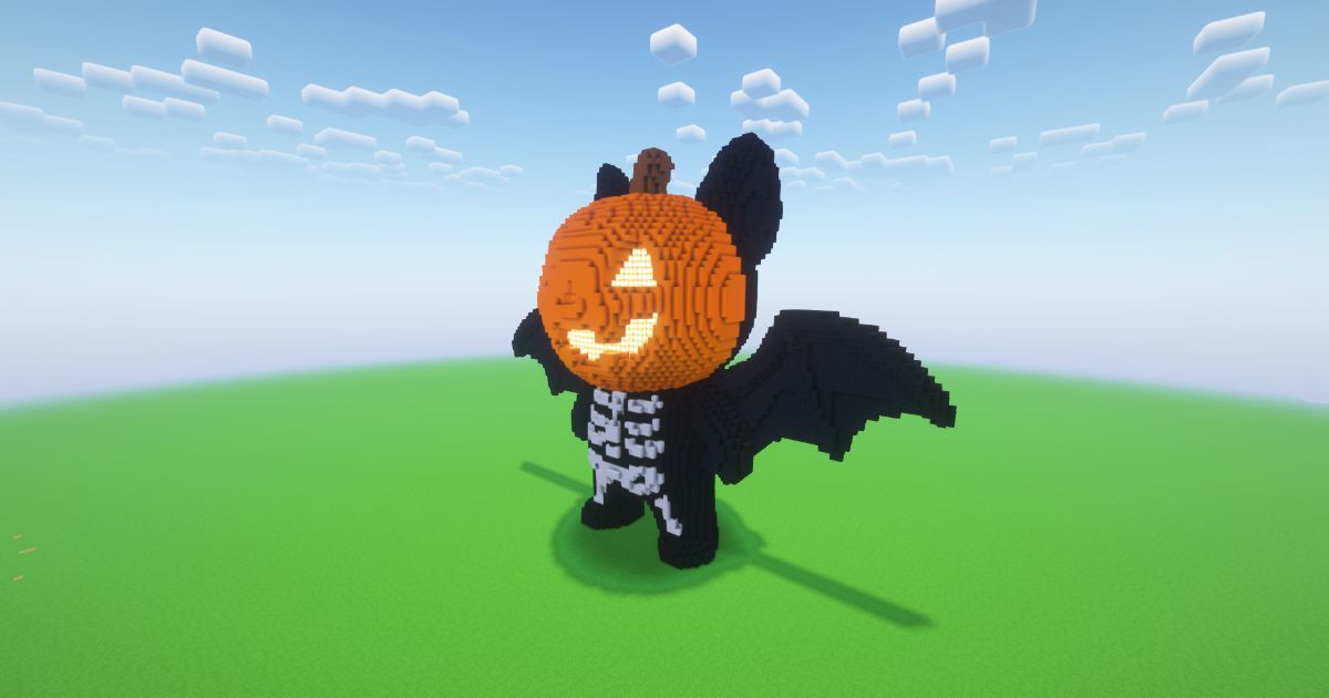 Minecraft Halloween Cute Jack-o-Lantern 2 Statue preview 1