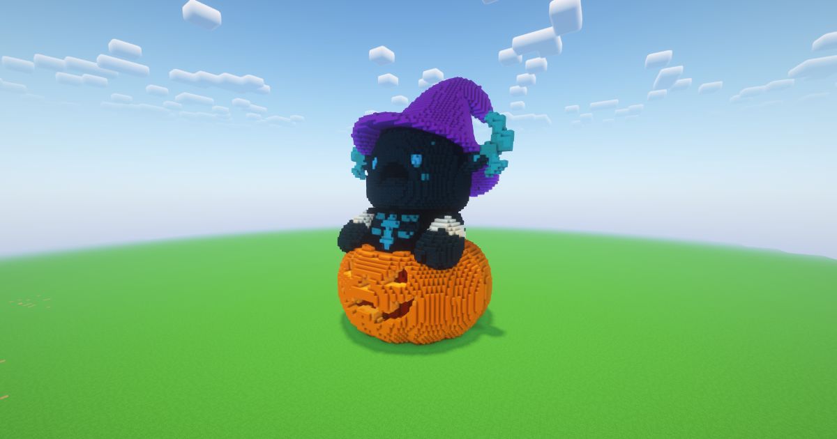 Minecraft Halloween Pumpkin Warden Statue preview 1
