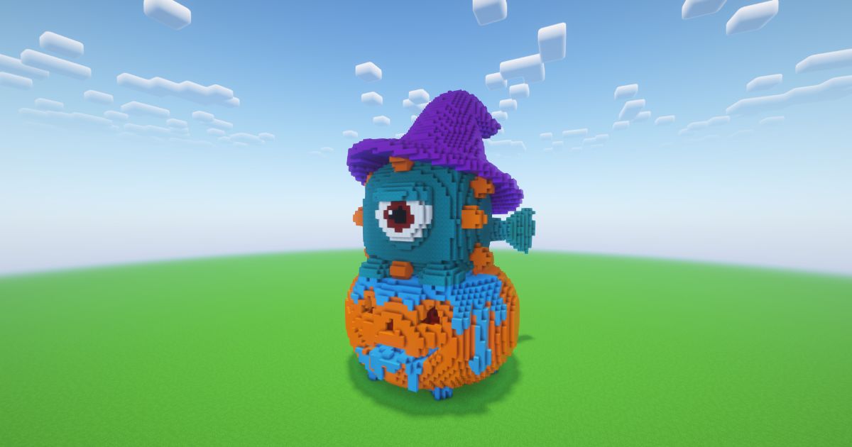 Minecraft Halloween Pumpkin Guardian Statue preview 1