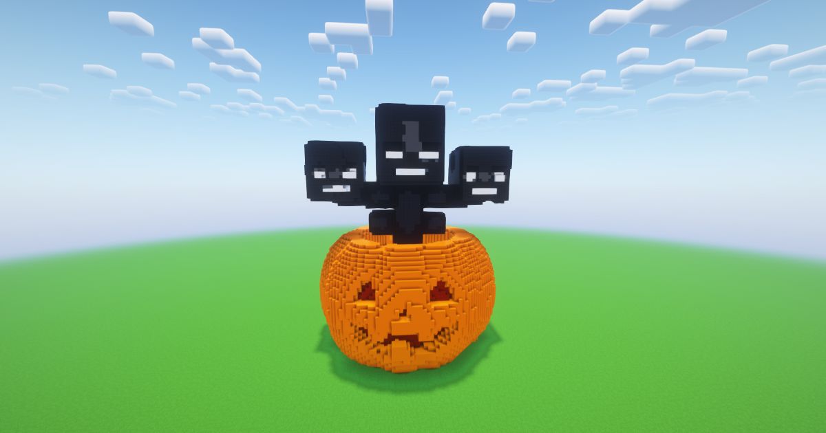 Minecraft Halloween Pumpkin Wither Statue