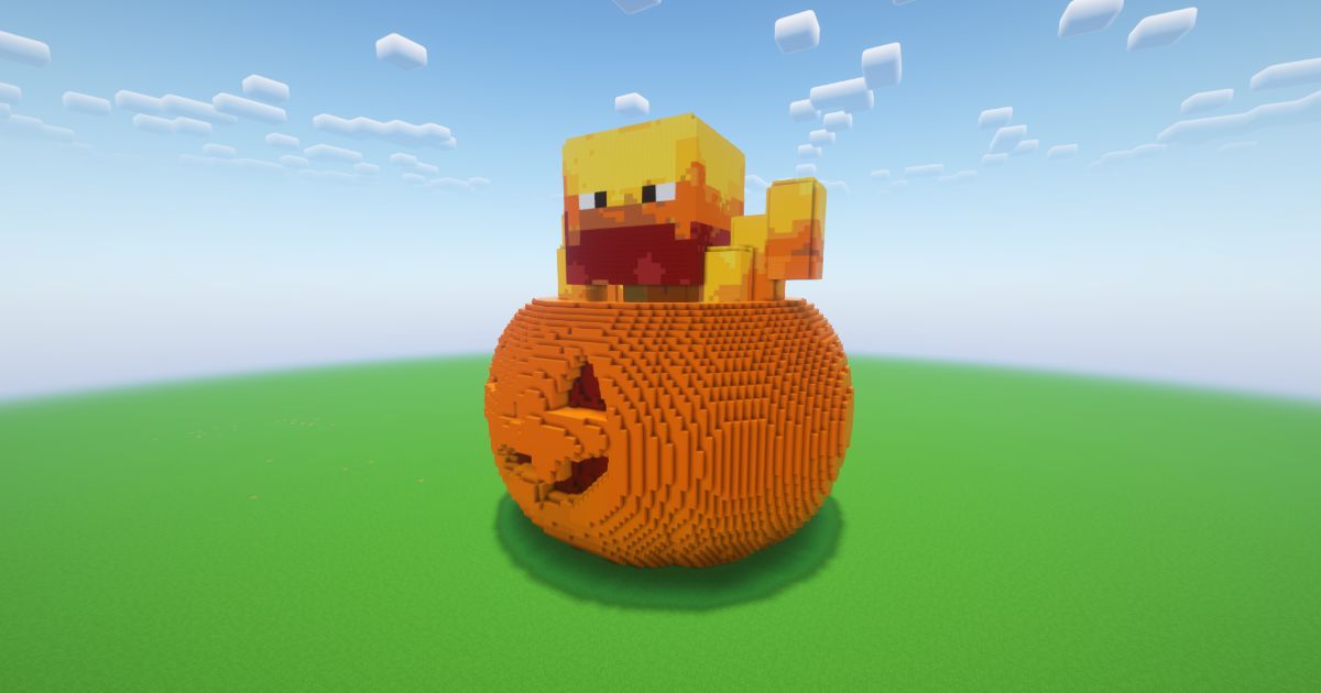 Minecraft Halloween Pumpkin Blaze Statue preview 1