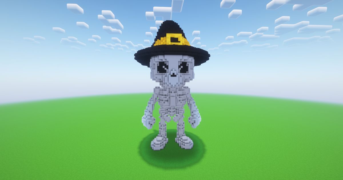 Minecraft Halloween Skeleton 2 Statue