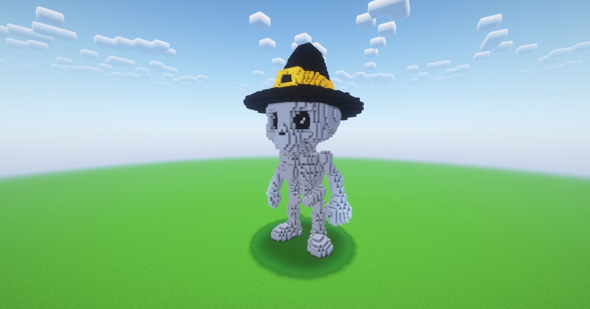 Minecraft Halloween Skeleton 2 Statue preview 1
