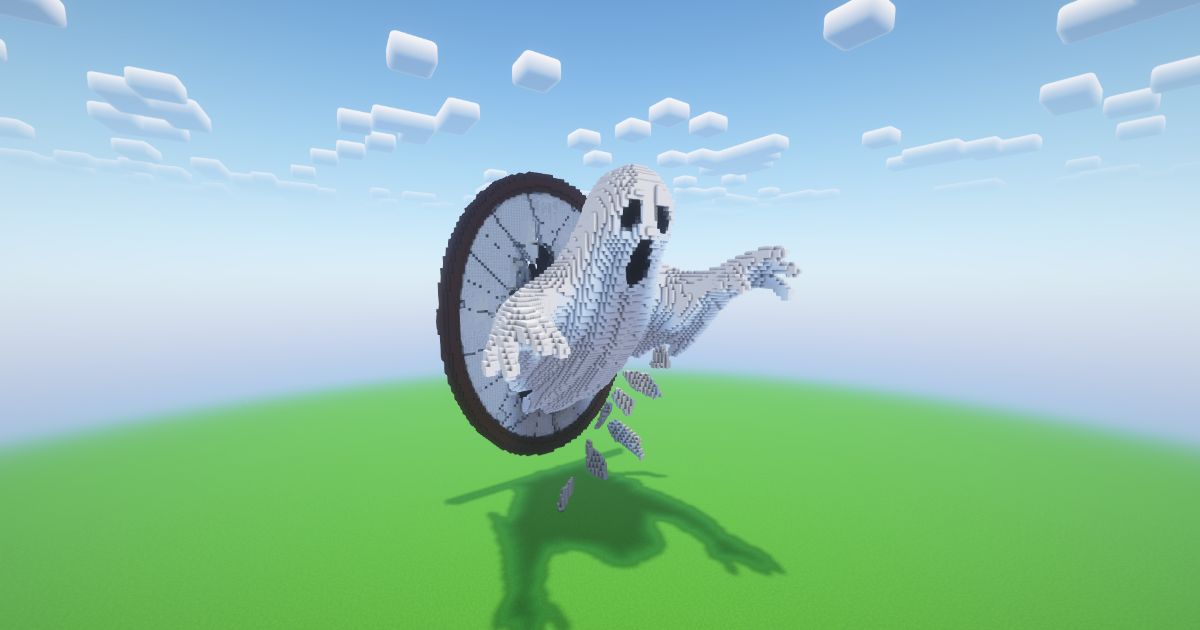 Minecraft Halloween Mirror Ghost Statue