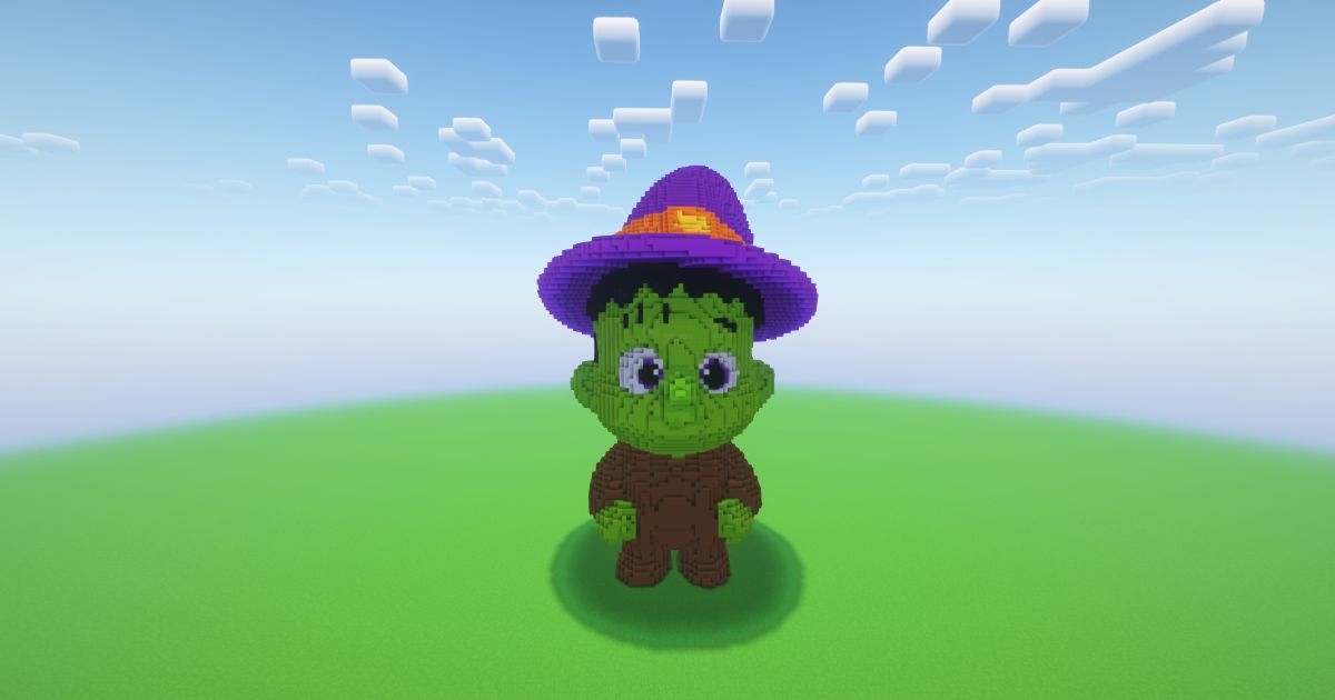 Minecraft Halloween Baby Frankenstein Statue