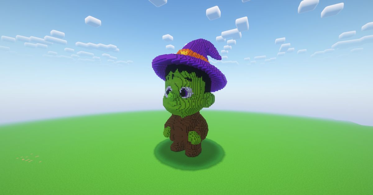 Minecraft Halloween Baby Frankenstein Statue preview 1