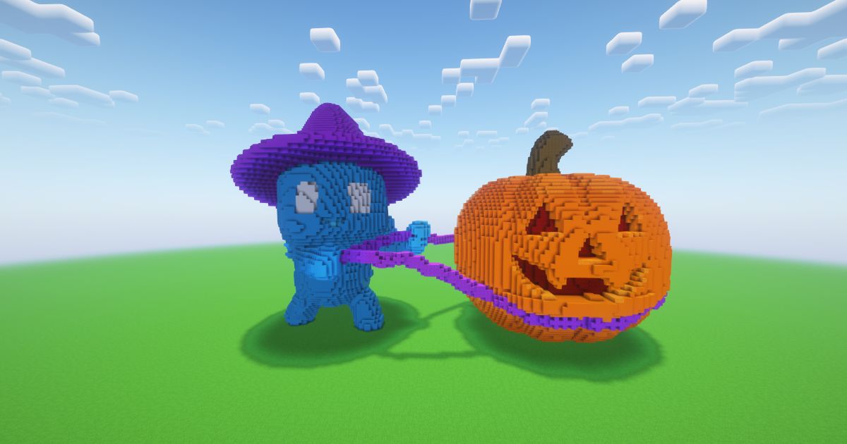 Minecraft Halloween Pumpkin Allay 2 Statue