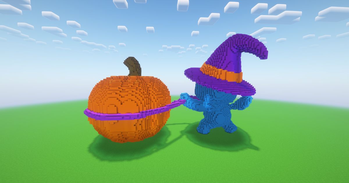 Minecraft Halloween Pumpkin Allay 2 Statue preview 1
