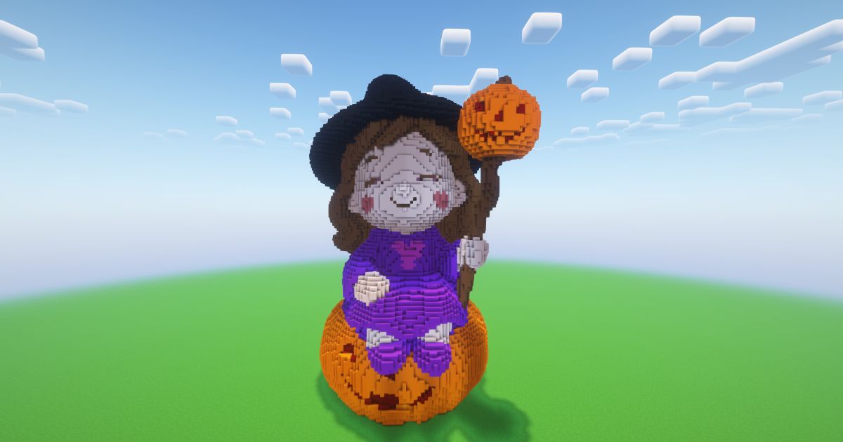 Minecraft Halloween Little Witch 2 Statue
