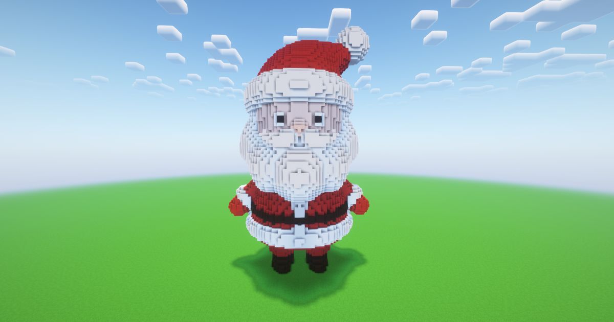 Minecraft Christmas Santa Claus Statue