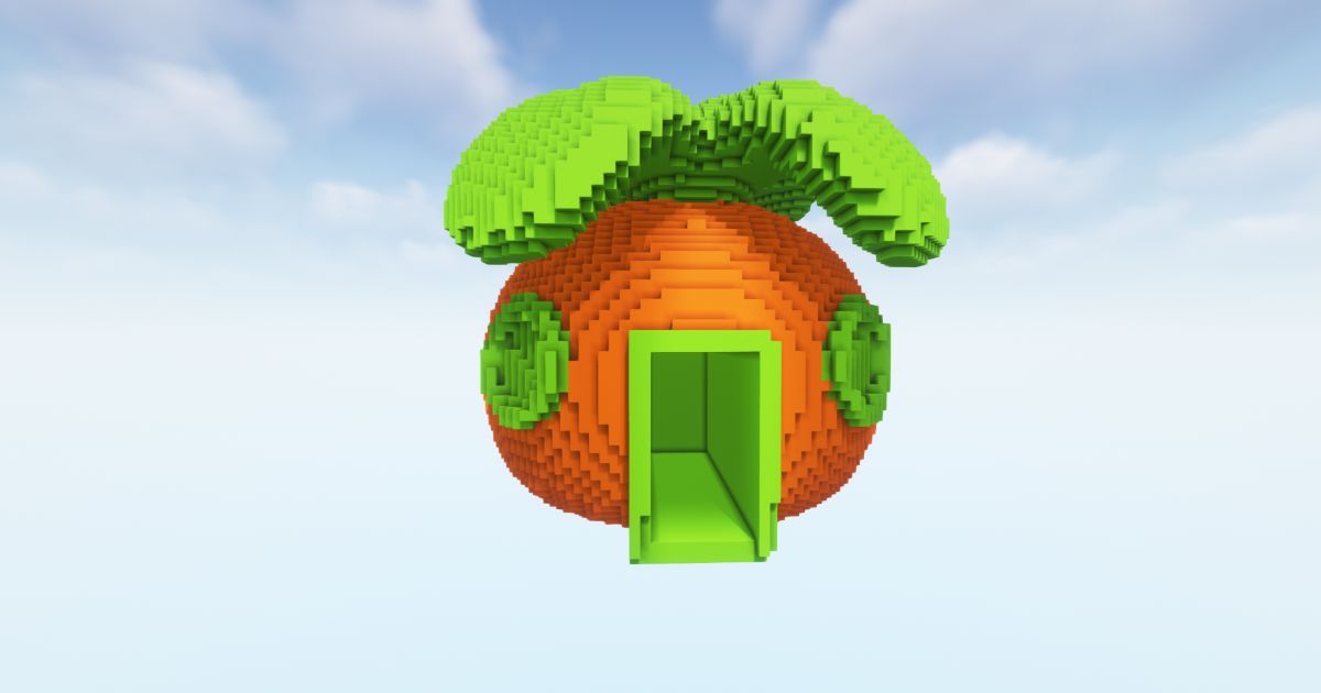 FREE Minecraft Carrot House Easter preview 1