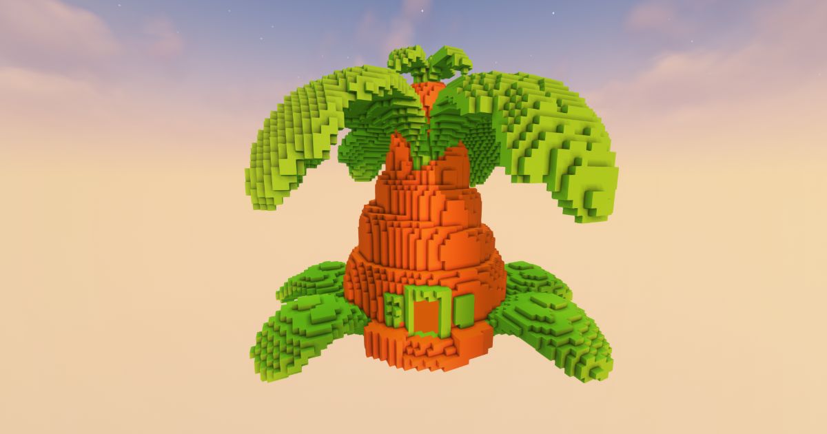FREE Minecraft Big Carrot House Easter preview 2