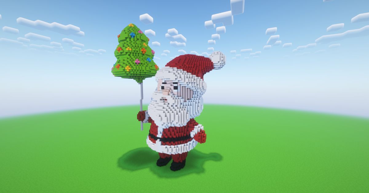 Minecraft Christmas Santa Claus 2 Statue preview 1