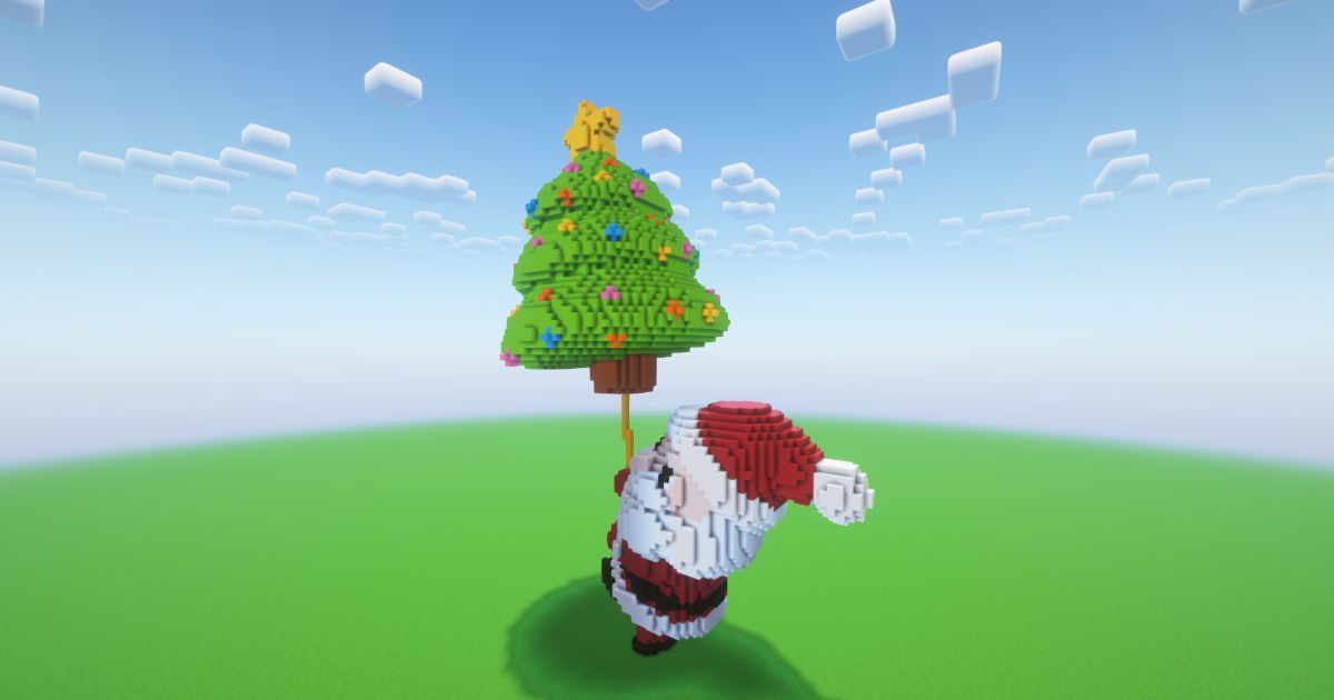 Minecraft Christmas Santa Claus 4 Statue preview 1