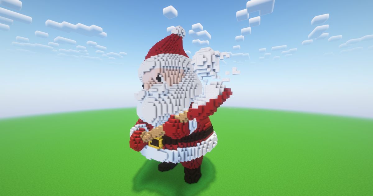 Minecraft Christmas Santa Claus 5 Statue preview 1