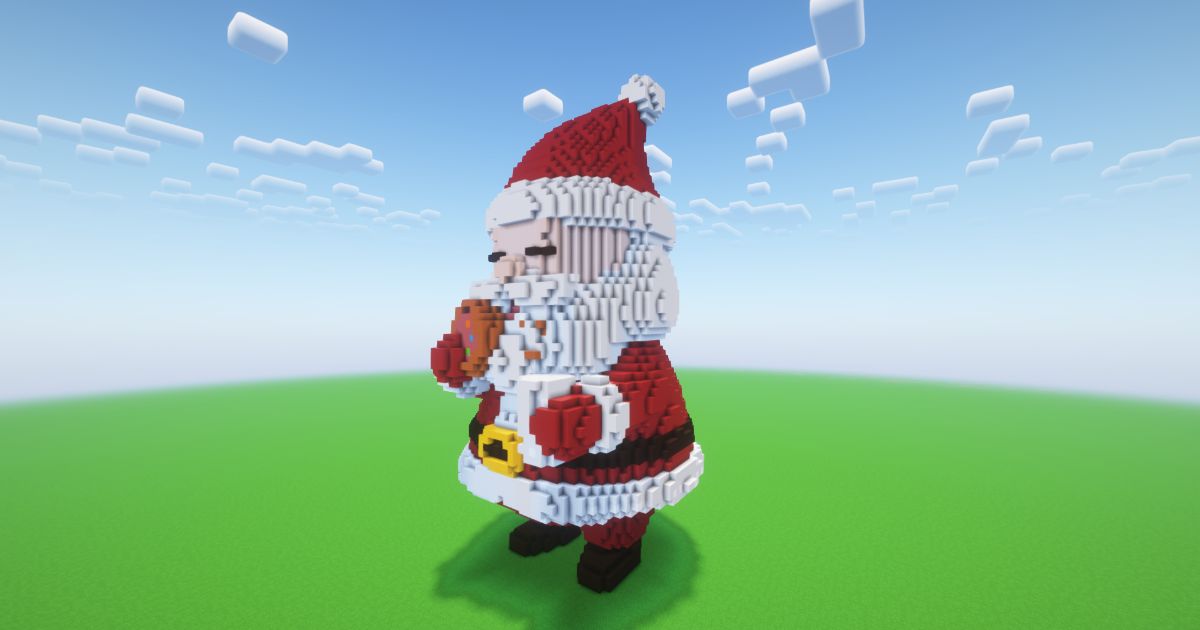 Minecraft Christmas Santa Claus 6 Statue preview 1