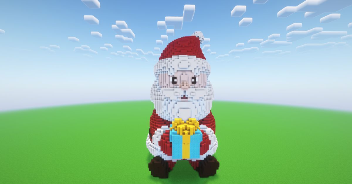 Minecraft Christmas Santa Claus 7 Statue