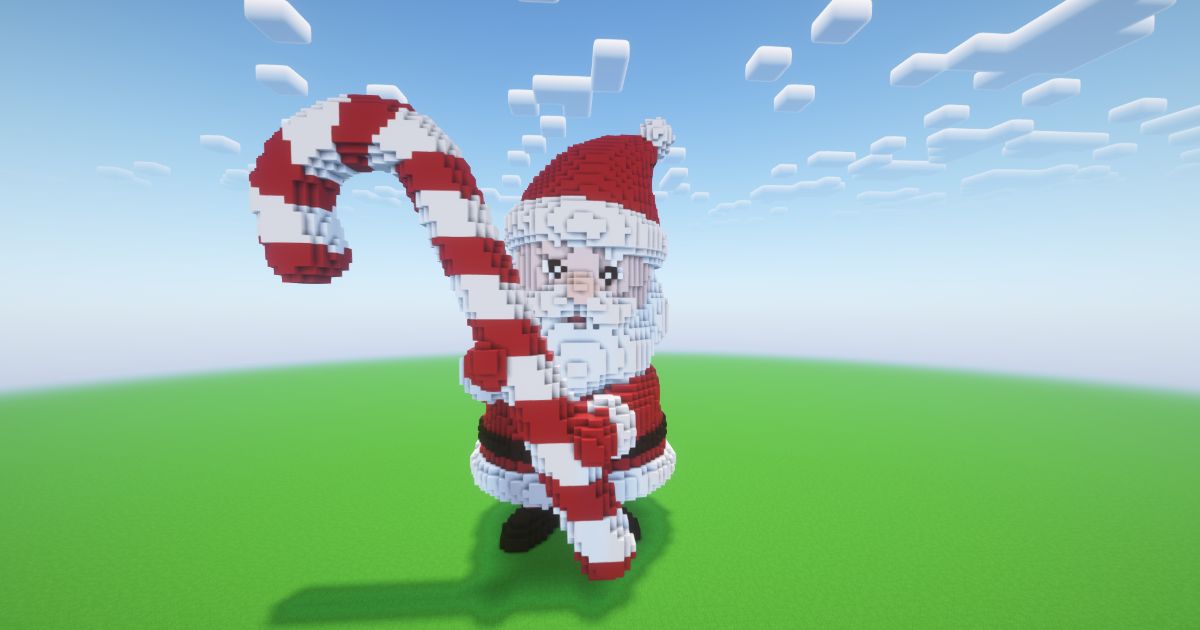 Minecraft Christmas Santa Claus 8 Statue