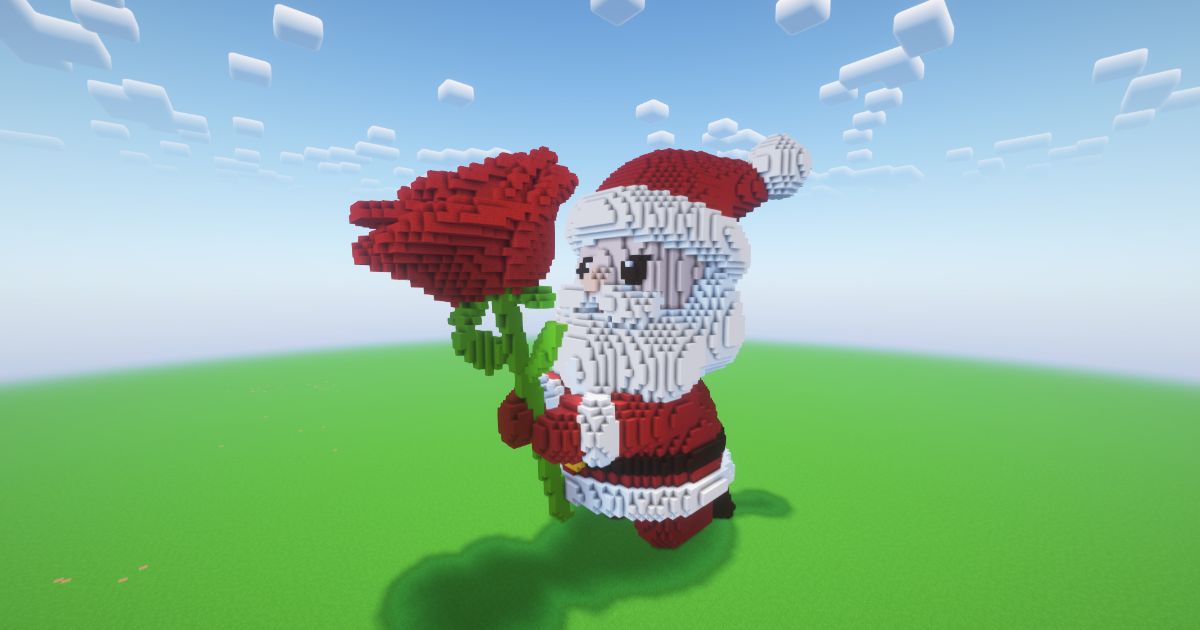Minecraft Christmas Santa Claus 9 Statue