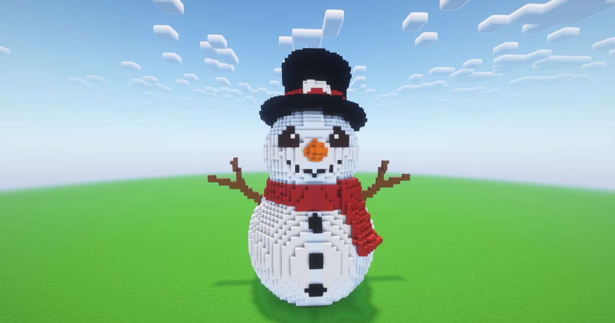 Minecraft Christmas Snowman Statue