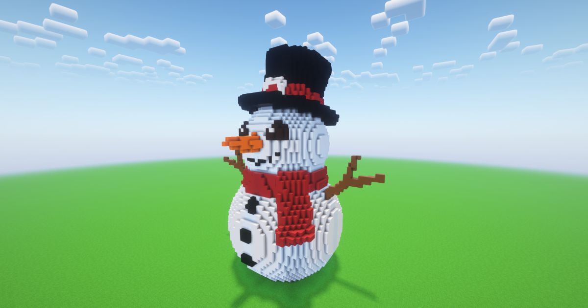 Minecraft Christmas Snowman Statue preview 1