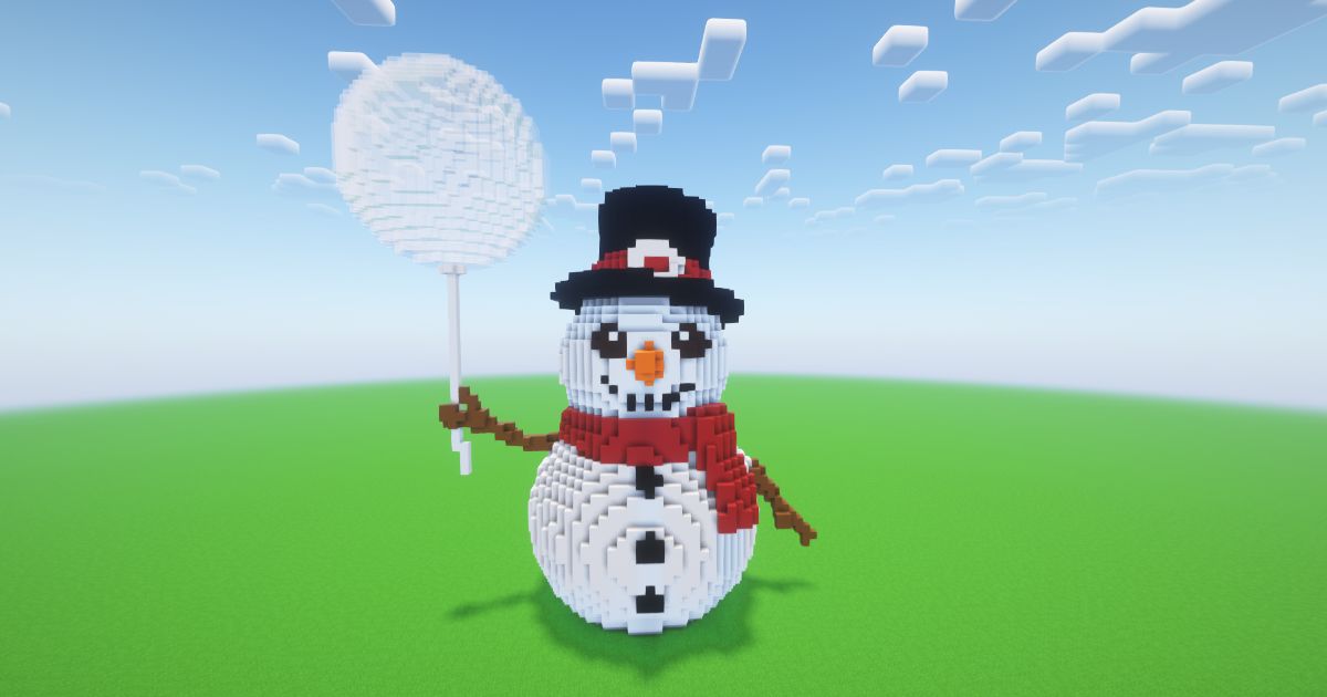 Minecraft Christmas Snowman 2 Statue