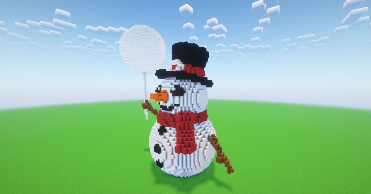 Minecraft Christmas Snowman 2 Statue preview 1