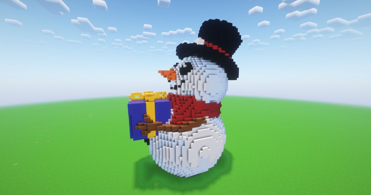 Minecraft Christmas Snowman 3 Statue preview 1