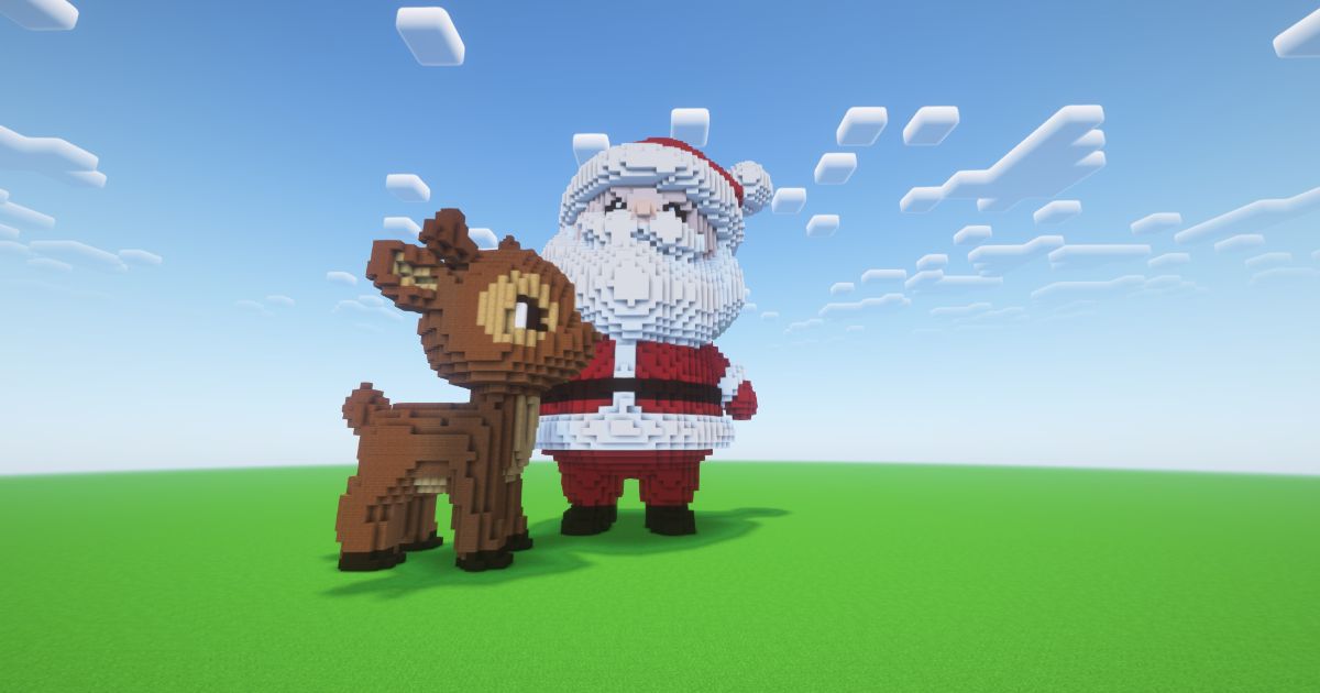 Minecraft Christmas Santa Claus 10 Statue preview 1