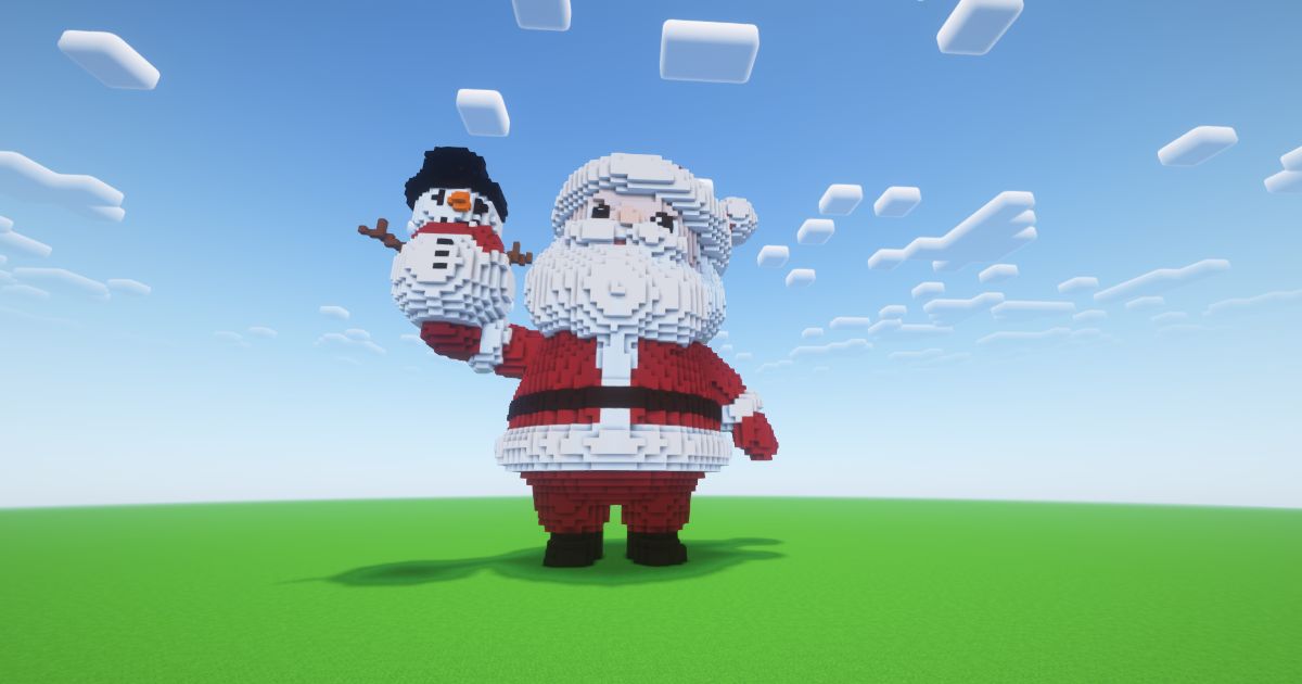 Minecraft Christmas Santa Claus 12 Statue preview 1