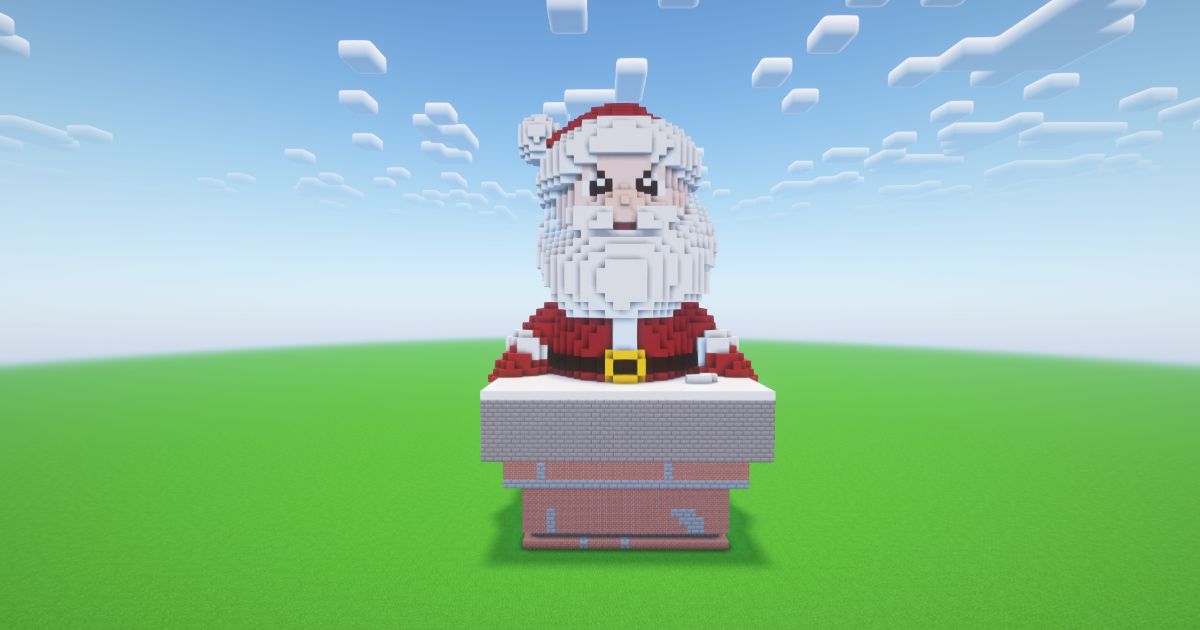 Minecraft Christmas Santa Claus 13 Statue