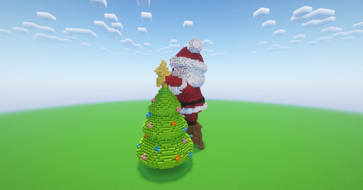 Minecraft Christmas Santa Claus 14 Statue preview 1