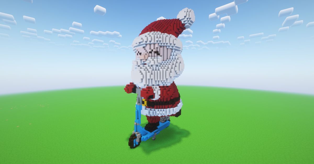 Minecraft Christmas Santa Claus 15 Statue