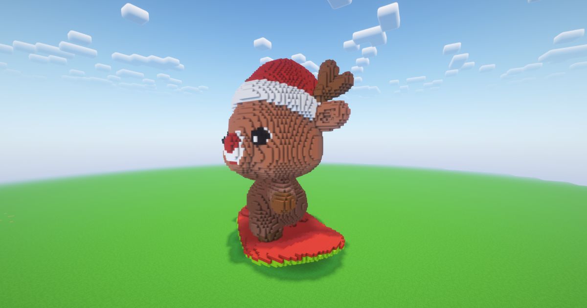 Minecraft Christmas Reindeer Statue preview 1