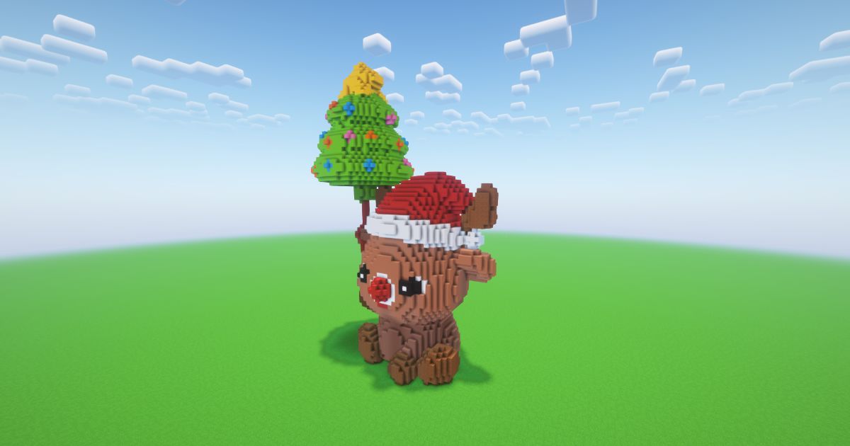 Minecraft Christmas Reindeer 2 Statue preview 1
