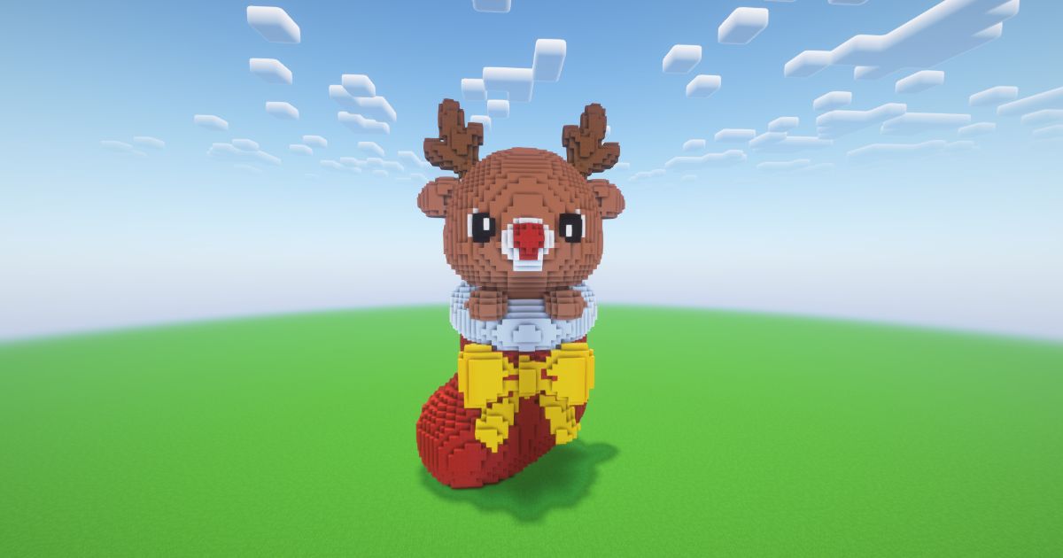 Minecraft Christmas Reindeer 3 Statue