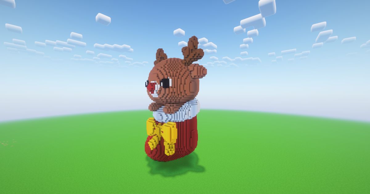 Minecraft Christmas Reindeer 3 Statue preview 1