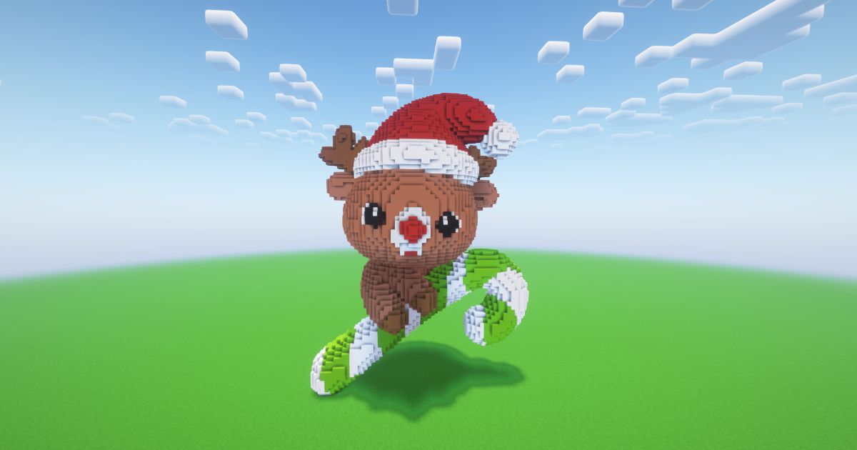 Minecraft Christmas Reindeer 4 Statue